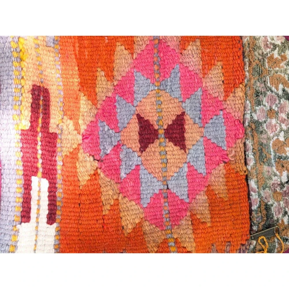 Vintage Kilim Carpet Backpack Woven Wool Rug Boho Whimsigoth Southwest Geometric